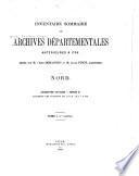 Inventaire sommaire des Archives départementales antérieures à 1790, Nord