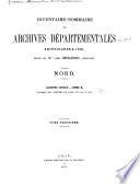 Inventaire sommaire des Archives départementales antérieures à 1790, Nord: Nos. 1681 à 1841