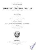 Inventaire-sommaire des Archives départementales antérieures à 1790: nos. 4250 à 4439