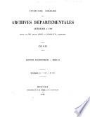 Inventaire sommaire des Archives départementales antérieures à 1790, Oise