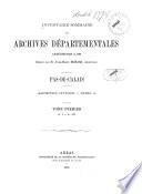Inventaire-sommaire des archives départementales antérieures à 1790, Pas-de-Calais: art. 1 à 503