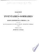 Inventaire sommaire des Archives départementales antérieures à 1790, Puy-de-Dôme: C 1 à C 1515
