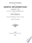 Inventaire-sommaire des Archives départementales antérieures à 1790, Seine-Inférieure