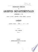 Inventaire-sommaire des Archives départementales antérieures à 1790: Série A., nos. 1 a 1799