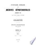 Inventaire sommaire des Archives départementales antérieures à 1790: Série G de 1 à 3386 (993)
