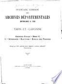 Inventaire sommaire des Archives départementales antérieures à 1790, Tarn-et-Garonne