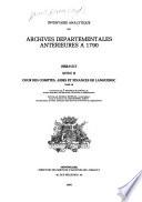 Inventaire sommaire des Archives départementales de l'Hérault: Cour des comptes, aides et finances de Languedoc