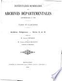 Inventaire sommaire des archives départementales ...