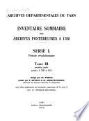 Inventaire-sommaire des Archives départementales postérieures à 1789