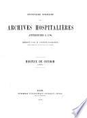Inventaire sommaire des archives hospitalières antérieures à 1790