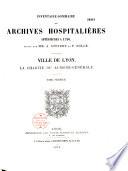 Inventaire sommaire des archives hospitalières antérieurs à 1790