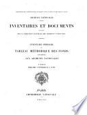 Inventaire sommaire et tableau méthodique des fonds conservés aux Archives nationales