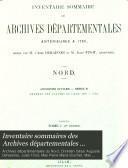 Inventaire sommaires des Archives départementales antérieures à 1790, Nord