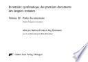Inventaire systématique des premiers documents des langues romanes