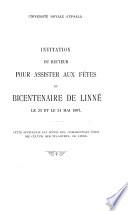 Invitation du recteur pour assister aux fêtes du Bicentenaire de Linné le 23 et le 24 mai 1907