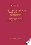 Iranian Languages and Texts from Iran and Turan