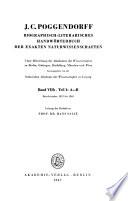 J. C. Poggendorff biographisch-literarisches Handwörterbuch der exakten Naturwissenschaften