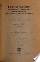 J. C. Poggendorff biographisch-literarisches Handwörterbuch der exakten Naturwissenschaften