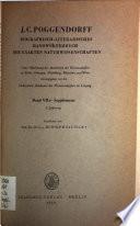 J.C. Poggendorffs biographisch-literarisches Handwörterbuch zur Geschichte der exacten Wissenschaften: bd. A-L. 1863