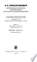 J.C. Poggendorffs biographisch-literarisches Handwörterbuch zur Geschichte der exacten Wissenschaften ...