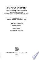 J.C. Poggendorffs biographisch-literarisches Handwörterbuch zur Geschichte der exacten Wissenschaften ...
