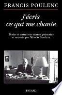 J'écris ce qui me chante