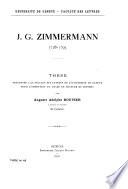 J.G. Zimmermann 1728-1795 ...