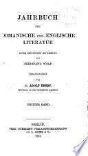 Jahrbuch für romanische und englische sprache und literatur