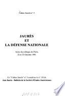 Jaures et la defense nationale