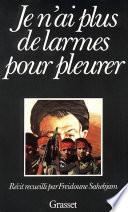 Je n'ai plus de larmes pour pleurer