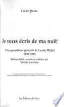 Je vous écris de ma nuit