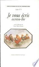 Je vous écris