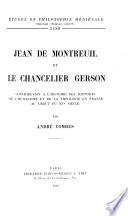 Jean de Montreuil et le chancelier Gerson