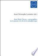 Jean-Marie Vaysse: cartographies de la pensée à la fin de la métaphysique