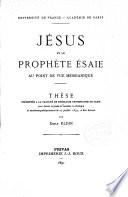 Jésus et le prophète Esaïe au point de vue messianique