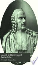 Joseph de Maistre avant la révolution