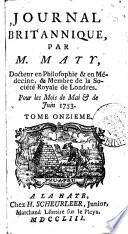 Journal britannique, par m. Maty