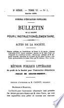 Journal d'éducation [afterw.] Bulletin [afterw.] Journal d'éducation populaire