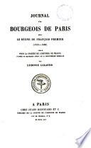 Journal d'un bourgeois de Paris sous le règne de François Premier (1515-1536)