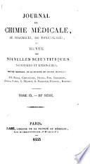 Journal de chimie medicale, de pharmacie, de toxicologie. Series 3
