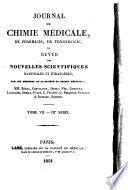 Journal de chimie medicale, de pharmacie, de toxicologie. Series 3