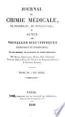 Journal de chimie medicale, de pharmacie, de toxicologie. Series 3