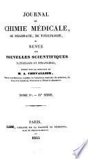 Journal de chimie medicale, de pharmacie, de toxicologie. Series 4