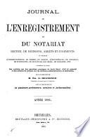 Journal de l'enregistrement et du notariat