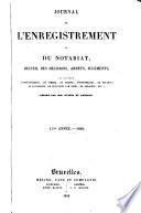 Journal de l'enregistrement et du notariat