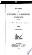 Journal de l'imprimerie et de la librairie en Belgique