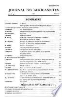 Journal des africanistes