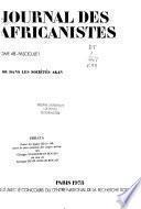 Journal des africanistes