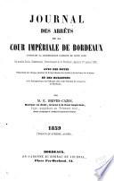 Journal des arrêts de la cour impériale de Bordeaux