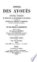 Journal des avoués, ou recueil general ...